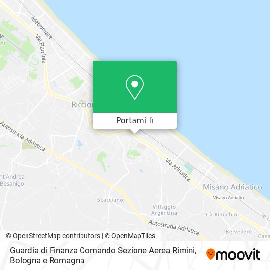 Mappa Guardia di Finanza Comando Sezione Aerea Rimini