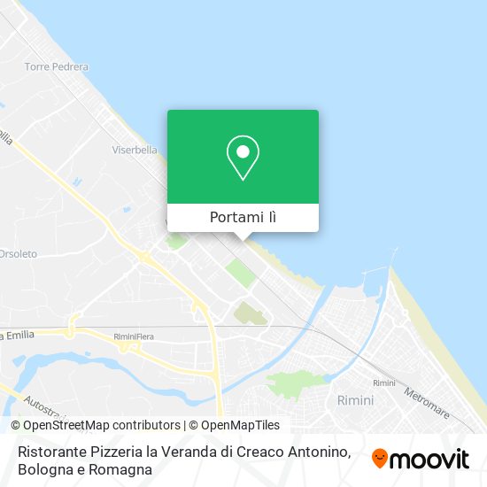 Mappa Ristorante Pizzeria la Veranda di Creaco Antonino