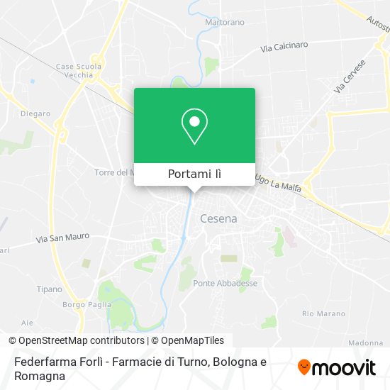 Mappa Federfarma Forlì - Farmacie di Turno
