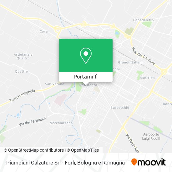 Mappa Piampiani Calzature Srl - Forlì