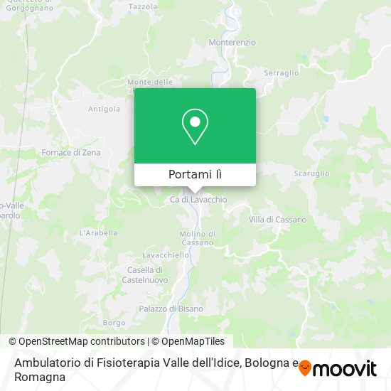 Mappa Ambulatorio di Fisioterapia Valle dell'Idice