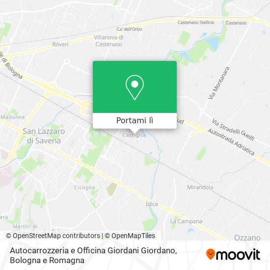 Mappa Autocarrozzeria e Officina Giordani Giordano