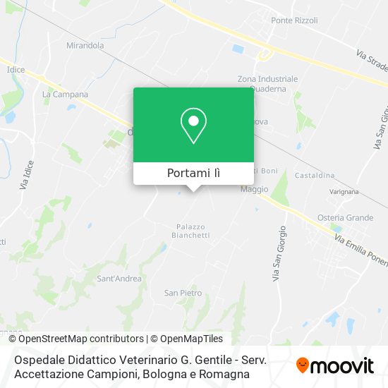 Mappa Ospedale Didattico Veterinario G. Gentile - Serv. Accettazione Campioni