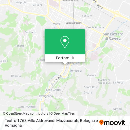 Mappa Teatro 1763 Villa Aldrovandi Mazzacorati