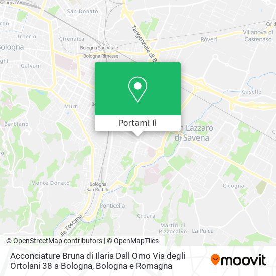 Mappa Acconciature Bruna di Ilaria Dall Omo Via degli Ortolani 38 a Bologna
