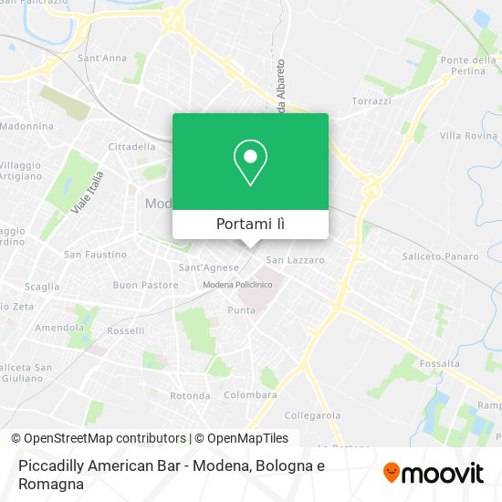 Mappa Piccadilly American Bar - Modena