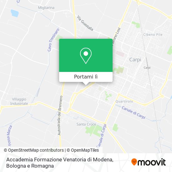 Mappa Accademia Formazione Venatoria di Modena