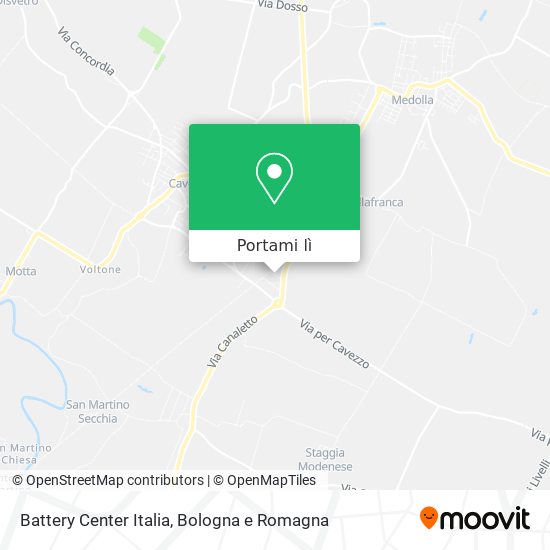 Mappa Battery Center Italia