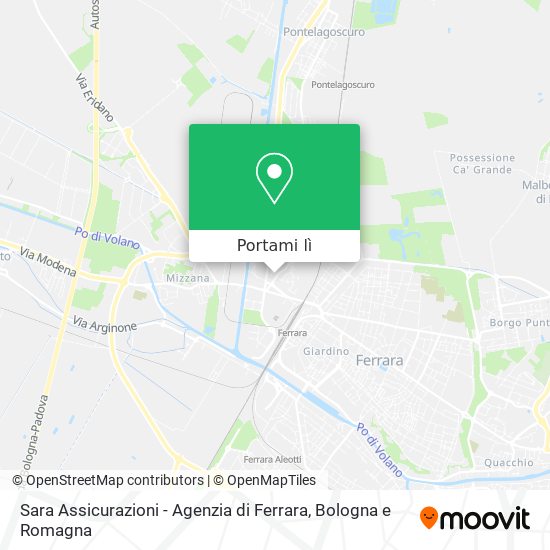 Mappa Sara Assicurazioni - Agenzia di Ferrara