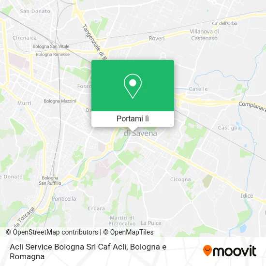 Mappa Acli Service Bologna Srl Caf Acli