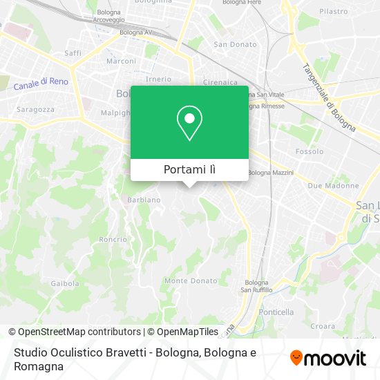 Mappa Studio Oculistico Bravetti - Bologna