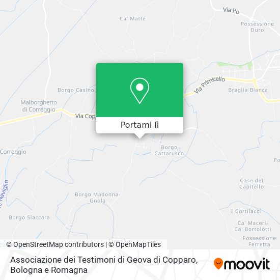 Mappa Associazione dei Testimoni di Geova di Copparo