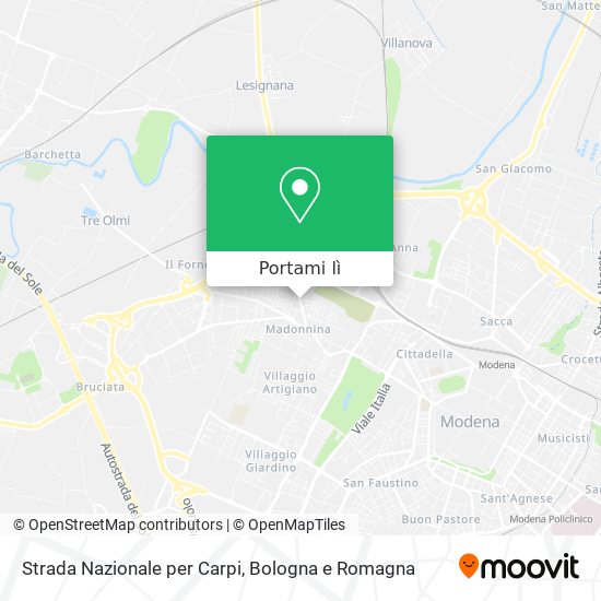 Mappa Strada Nazionale per Carpi