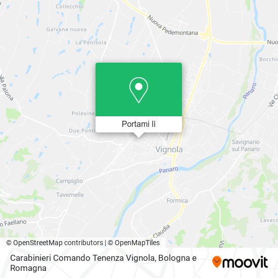 Mappa Carabinieri Comando Tenenza Vignola
