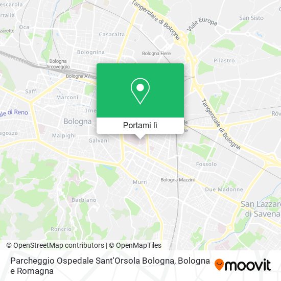 Mappa Parcheggio Ospedale Sant'Orsola Bologna