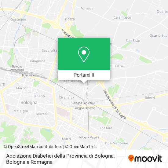 Mappa Aociazione Diabetici della Provincia di Bologna