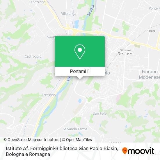 Mappa Istituto Af. Formiggini-Biblioteca Gian Paolo Biasin