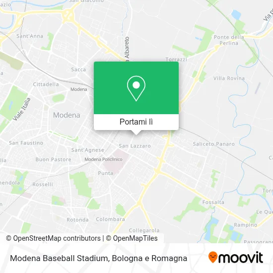 Mappa Modena Baseball Stadium
