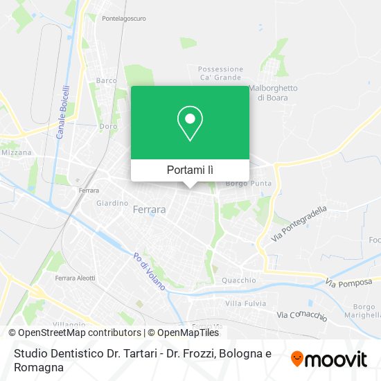 Mappa Studio Dentistico Dr. Tartari - Dr. Frozzi
