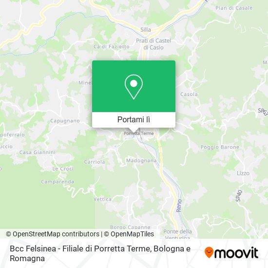 Mappa Bcc Felsinea - Filiale di Porretta Terme