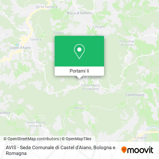 Mappa AVIS - Sede Comunale di Castel d'Aiano