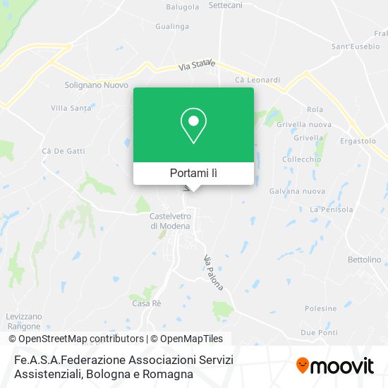 Mappa Fe.A.S.A.Federazione Associazioni Servizi Assistenziali
