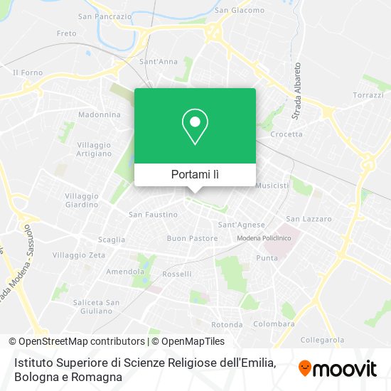 Mappa Istituto Superiore di Scienze Religiose dell'Emilia