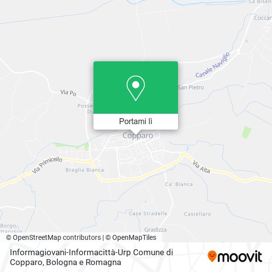 Mappa Informagiovani-Informacittà-Urp Comune di Copparo