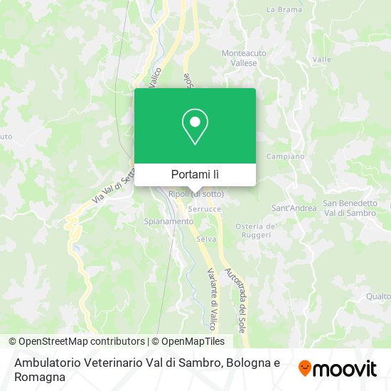 Mappa Ambulatorio Veterinario Val di Sambro