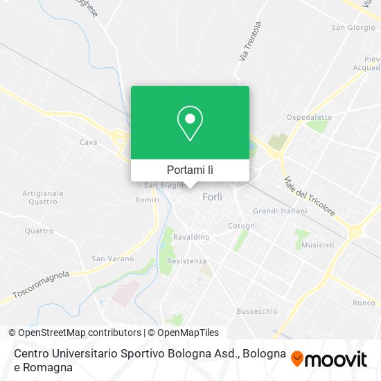 Mappa Centro Universitario Sportivo Bologna Asd.