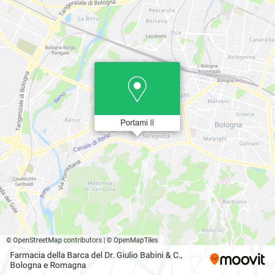 Mappa Farmacia della Barca del Dr. Giulio Babini & C.