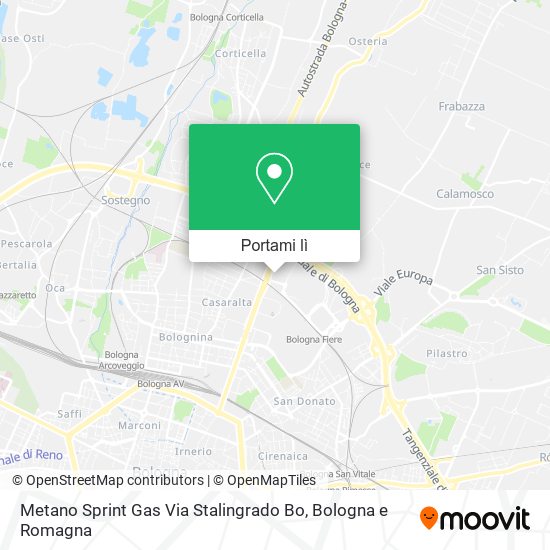 Mappa Metano Sprint Gas Via Stalingrado Bo