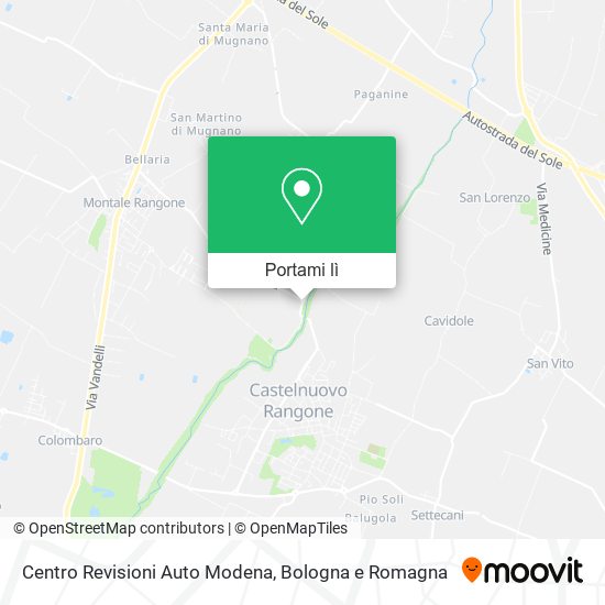 Mappa Centro Revisioni Auto Modena