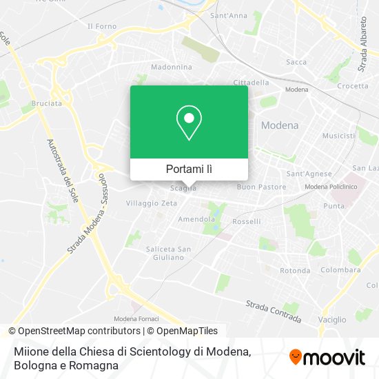 Mappa Miione della Chiesa di Scientology di Modena