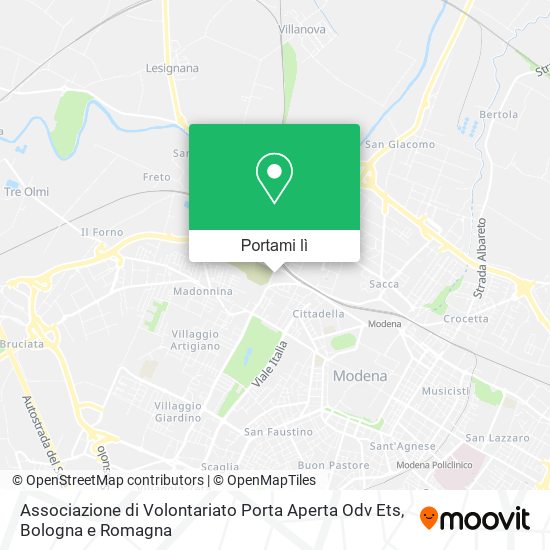 Mappa Associazione di Volontariato Porta Aperta Odv Ets