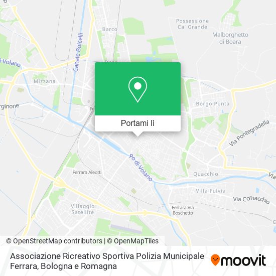 Mappa Associazione Ricreativo Sportiva Polizia Municipale Ferrara