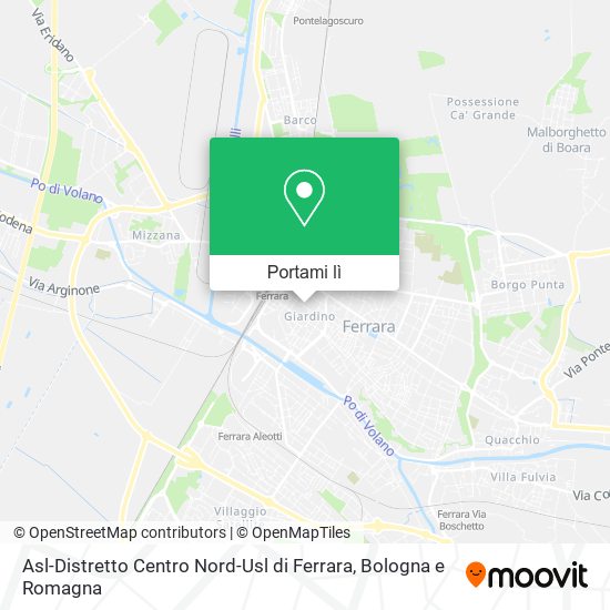 Mappa Asl-Distretto Centro Nord-Usl di Ferrara
