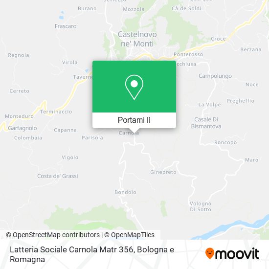 Mappa Latteria Sociale Carnola Matr 356
