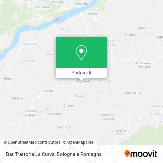 Mappa Bar Trattoria La Curva