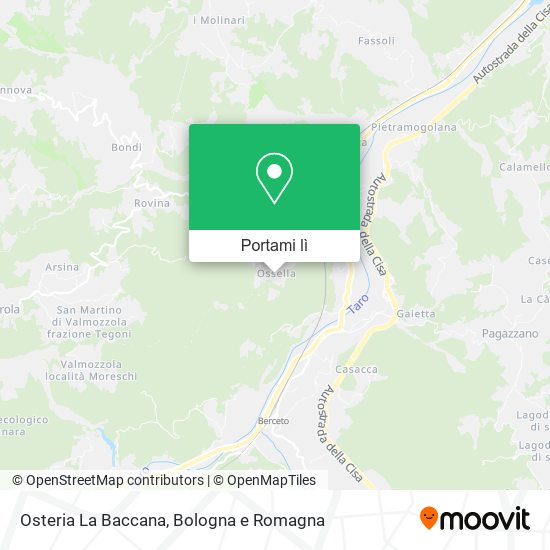 Mappa Osteria La Baccana