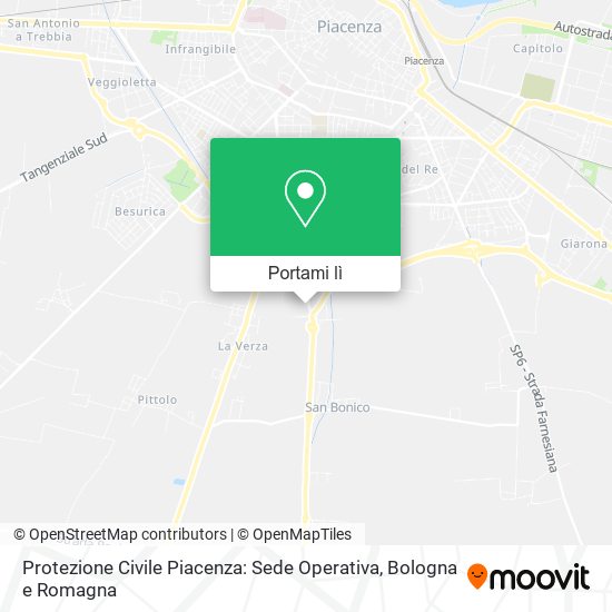 Mappa Protezione Civile Piacenza: Sede Operativa