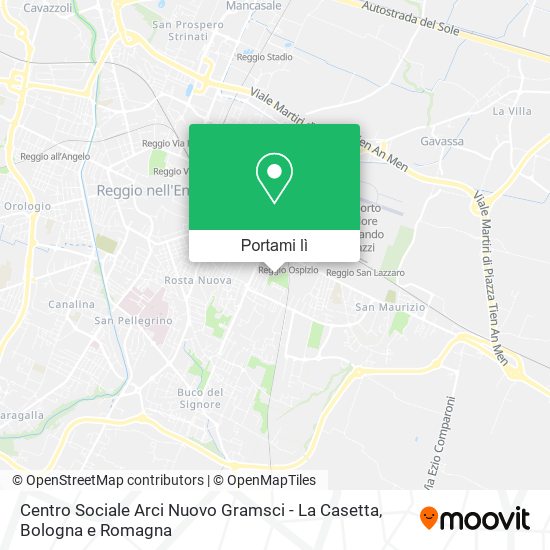 Mappa Centro Sociale Arci Nuovo Gramsci - La Casetta