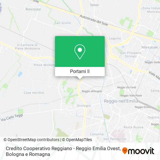 Mappa Credito Cooperativo Reggiano - Reggio Emilia Ovest