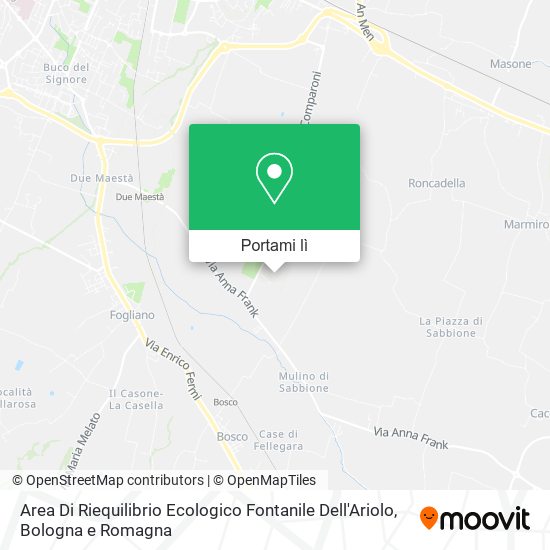 Mappa Area Di Riequilibrio Ecologico Fontanile Dell'Ariolo