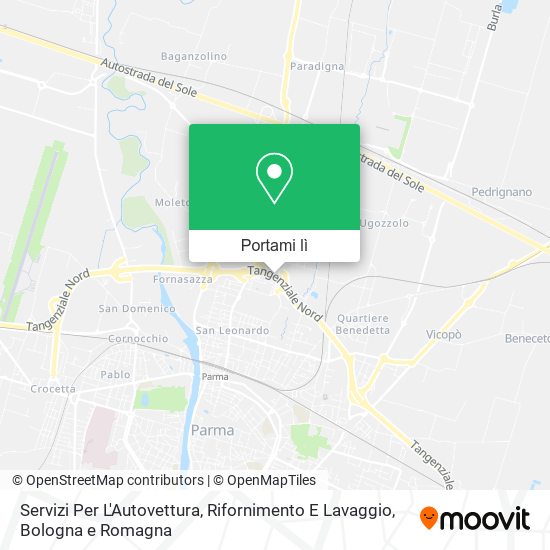 Mappa Servizi Per L'Autovettura, Rifornimento E Lavaggio