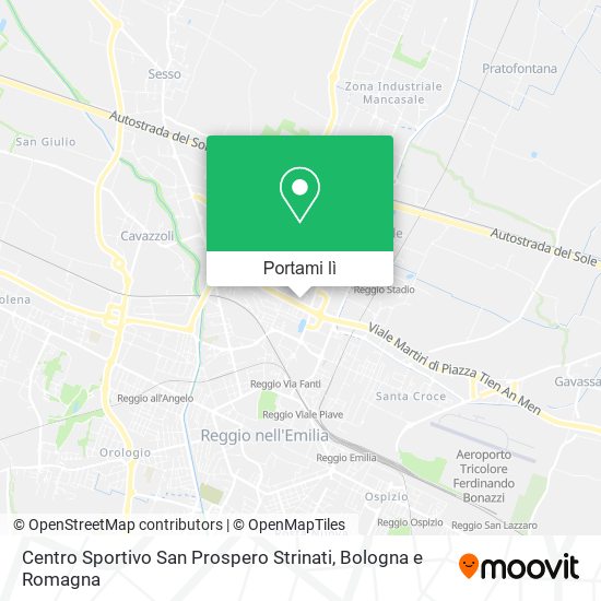 Mappa Centro Sportivo San Prospero Strinati