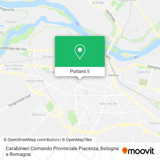 Mappa Carabinieri Comando Provinciale Piacenza