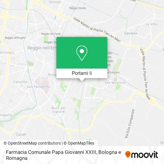 Mappa Farmacia Comunale Papa Giovanni XXIII