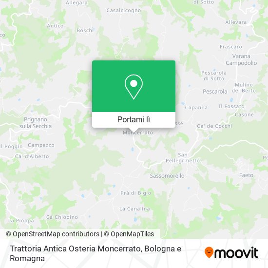 Mappa Trattoria Antica Osteria Moncerrato