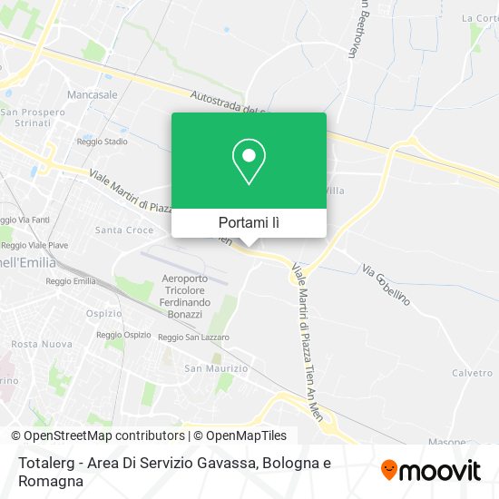Mappa Totalerg - Area Di Servizio Gavassa